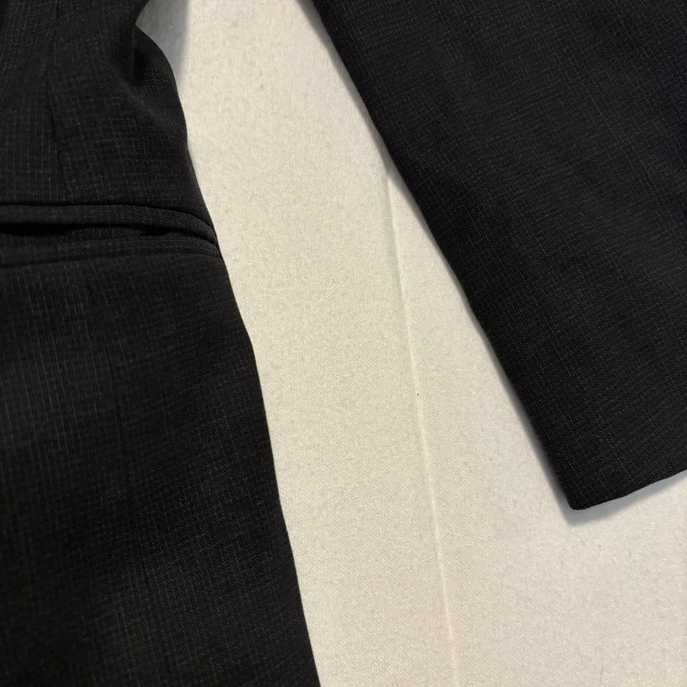 VTG Zegna 42R Taglio Esclusivo Black Check Blazer Double Breasted Italy Y2K